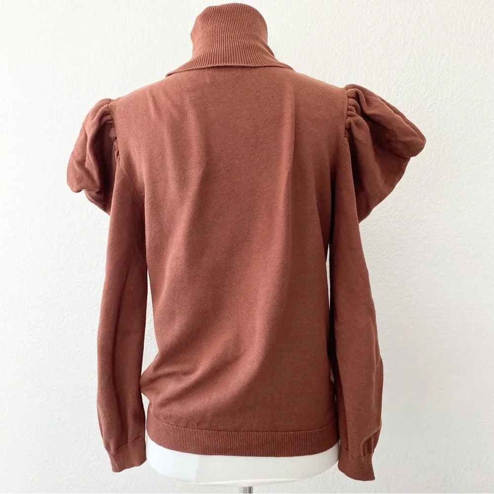 MISA LOS ÁNGELES GABRIELA Puff Sleeve Turtleneck Top/Sweater - Picture 3 of 6